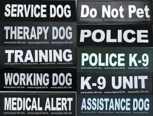 Large Patch for Julius K9 Harness Letters A-K  NEW AGILITY ASSISTANCE DOG