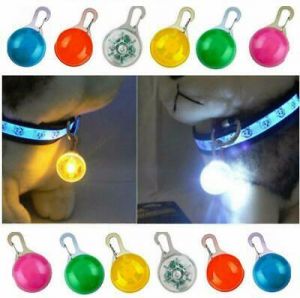 shopping ציוד כלבים Waterproof Pet Dog Cat Collar LED Night Safety Clip Tags Flashing Luminous Light