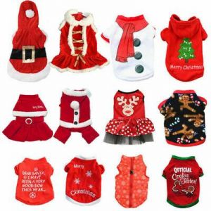XS-XL Winter Dog Clothes Fleece Jacket Pet Coat Sweater Puppy Christmas