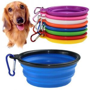 Portable Travel Collapsible Foldable Pet Dog Bowl for Food & Water Bowls Dish