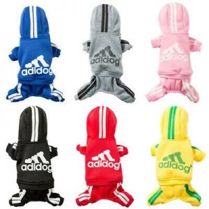 Pet Dog Clothes Winter Casual Adidog Warm Hoodie Coat Jacket Clothing S-2XL CA