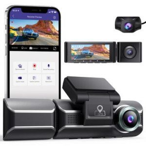 AZDOME M550 Dash Cam 3 Channel Front Inside Rear 2K+1080P+1080P Car Dashboard Camera Recorder Night Vision DVR Built in WiFi GPS w