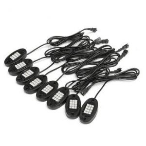 8Pcs RGB LED Under Body Lights Rock Lamp bluetooth Wireless Control for Offroad Truck Boat DC 12V