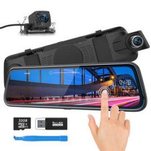 ThiEYE CarView 2 Car DVR Camera 10-inch Touch Screen Full HD1080P Video Recorder with 720P Dual Lens Mirror Rearview Dash Cam