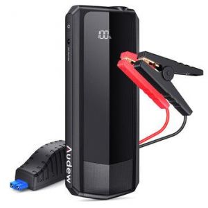 AUDEW 2000A 20000mAh Car Jump Starter for All Gas Engines or Up To 8.5L Diesel with LCD Power Display Dual USB QC3.0 Charging
