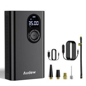 shopping  ציוד ואבזרי הרכב  Audew Portable Air Pump 12V 150PSI Mini 3 * 2000mAh Capacity Rechargeable Electric Cordless Tire Inflator Air Compressor