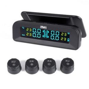 iMars T260 Solar Tire Pressure Monitor System Real-time Tester LCD Screen 4 External Sensors Auto Power On Off