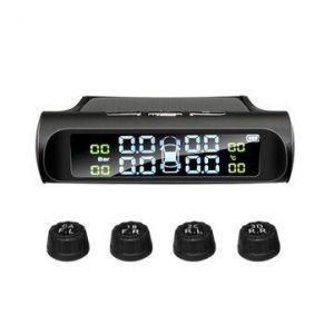 E-ACE K01 K02 TPMS Solar Power Tire Pressure Monitor System Auto Security Alarm Tyre Temperature Warning Tester with External Inte