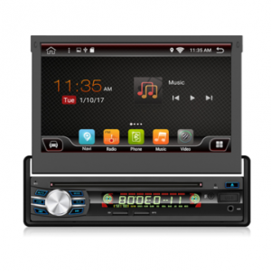 YUEHOO YH-514 7 Inch 1 DIN Android 10.0 Car Radio Multimedia DVD Player Retractable Touch Screen Stereo 4 Core 4+32G WIFI 4G GPS N