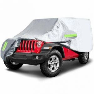 ELUTO Car Cover Wrangler Cover 2 Door Waterproof All Weather Upgrades Covers Waterproof Protection Outdoor Car Cover with 2 Gust S