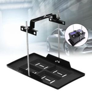 Universal Adjustable Metal Car Battery Tray Adjustable Hold Down Clamp Bracket Kit Cycle 