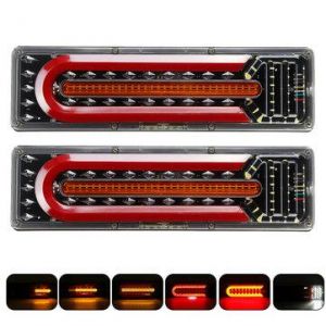 2 قطعة 24 فولت LED تدفق التوجيه الخلفي الذيل ضوء بدوره إشارة الفرامل عكس مصباح المرور FogLamp لشاحنة مقطورة قوافل UTE المعسكر A