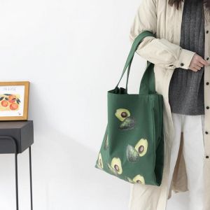 shopping כיסויים לטלפון Women Cute Lovely Avocado Printed Handbag Shoulder Bag