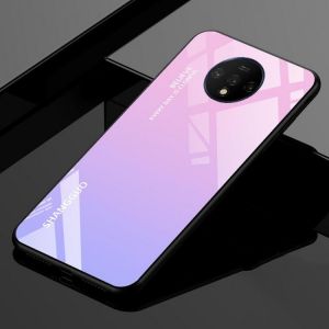 Bakeey OnePlus 7T Case Gradient Color Anti-scratch Shockproof Tempered Glass Protective Case
