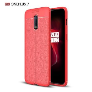 Bakeey Anti-Fingerprint Soft Litchi Texture Silicone Protective Case For OnePlus 7