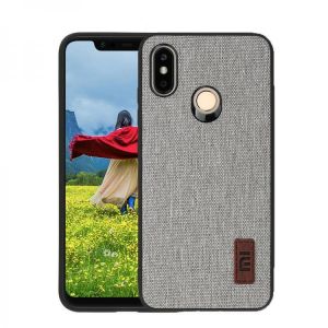 Bakeey Luxury Fabric Splice Soft Silicone Edge Shockproof Protective Case For Xiaomi Mi8 Mi 8