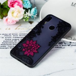 Enkay Emboss Lace Flower Shockproof PC TPU Back Cover Protective Case for Huawei P20 Lite Nova 3E