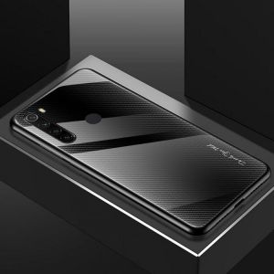 Bakeey Carbon Fiber Gradient Color Tempered Glass Protective Case for Xiaomi Redmi Note 8