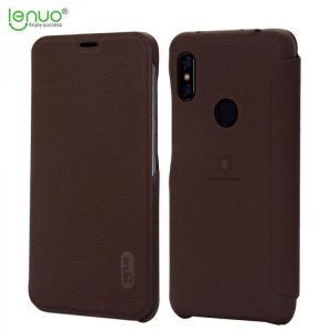 LENUO Filp Card Holder Soft Leather PU+PC Full Body Protective Case For Xiaomi Redmi Note 6 Pro