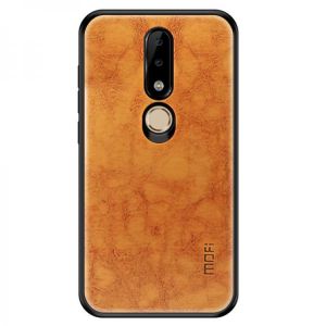 Mofi Shockproof PU Leather Pattern Soft TPU Back Cover Protective Case for Nokia X6 / 6.1 Plus