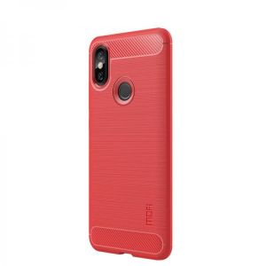 Mofi Carbon Fiber Shockproof Silicone Back Cover Protective Case for Xiaomi Redmi Note 6 Pro