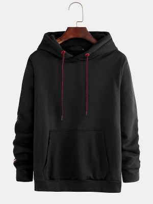 Men's New Casual Fashion Hooded Fashion Line Stitching Sweatshirt