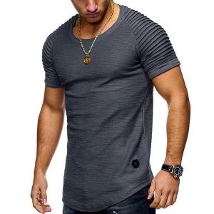 Men's Fashion Cotton Slim Breathable O Neck Pure Color Short Sleeve Casual T-shirts