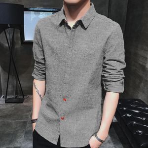 Men's Casual Long Sleeve Shirts Casual Loose Stand Collar Solid Tees Tops Autumn