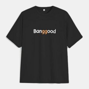 Banggood Logo T-shirt Fashion Cotton T-shirts Black