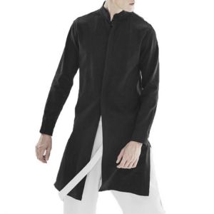 INCERUN Mens Vintage Mid-long Stand Collar Chinese Style Casual Shirts