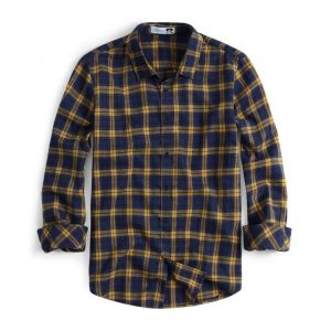 ChArmkpR Men's Fashion Cotton Plaid Button Fly Business Long Sleeve Casual Shirts