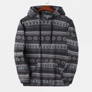 Men Retro Style Casual Comfortable Long Sleeve Autumn Hooded Sweatshirt
