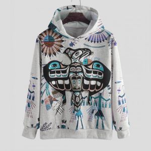 Autumn Character Printing Hooded Long Sleeve Casual Sweatshirt