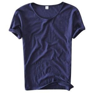 Basic Section Mature Men's Solid Color Tops 8 Colors Summer Thin Casual O-neck Short Sleeved T-shirt