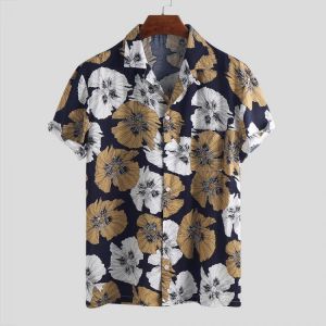 ChArmkpR Men Floral Printed Hawaiian Vacation Shirts