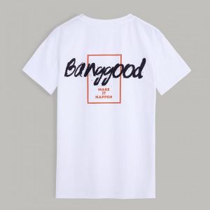 Banggood Logo Print Anniversary Cultural Short T-Shirts