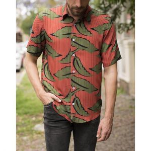 Mens Hawaiian Printed Short Sleeve Summer Casual Loose Shirts