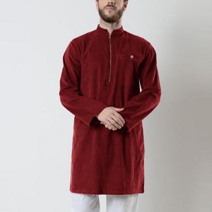 Men&#039;s Indian Kurta Abaya Arabic Long Sleeve Kaftan Tops Arab Middle East Dress Kaftan