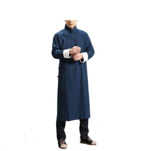 INCERUN Ethnic Vintage Chinese Wing Chun Kung Fu Cheongsam Tunic Robes Long Dress Tops for Men