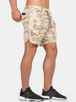 shopping מכנסיים Mens Casual Elastic Waist Cotton Blend Loose Fit Shorts