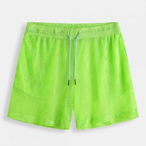 shopping מכנסיים Mens Hollow Holes Drawstring Lounge Shorts Soft Mesh Transparent Board Shorts