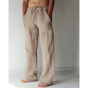 shopping מכנסיים Men&#039;s Casual Cotton Linen Baggy Harem Yoga Pants Drawstring Long Slacks Trousers