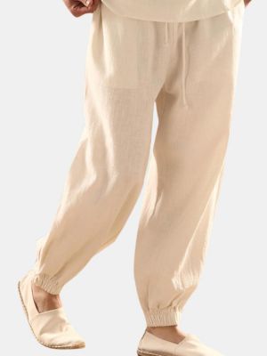 Mens Baggy Vintage Solid Color Soft Jogger Comfy Loose Casual Harem Pants