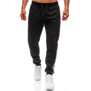 Mens Sport Hip-hop Breathable Drawstring Stitching Stripe Casual Slim Fit Pants