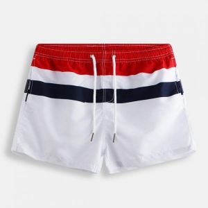Mens Color Block Knitting Board Shorts Thin Quick Dry Fishing Sports Beach Shorts With Pockets