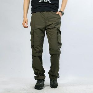 Mens Detachable Pants High Quality Fashion Casual Trousers Suit Pants Tactics Trousers