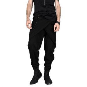 Mens Casual Baggy Street Pant Hippy Harem Drop Crotch  Zipper Long Pants