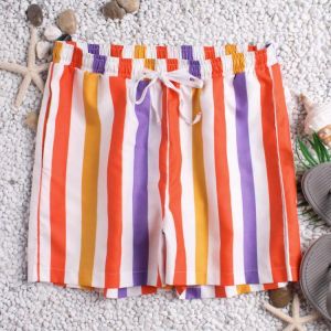 Mens Sunshine Striped Board Shorts Thin Quick Dry Mesh Lining Fishing Beach Shorts