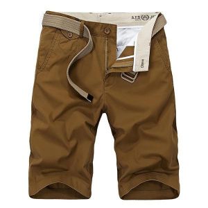 Summer Men's Casual Cotton Shorts Pure Color Large Size Knee Length Shorts