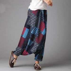 Mens Ethnic Drop Crotch Harem Pants Hippie Baggy Trousers Dance Yoga Thai Bottom